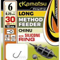 Hak Kamatsu z przyponem Method Feeder Silicone Ring Chinu 30cm