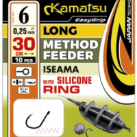 Hak Kamatsu z przyponem Method Feeder Silicone Ring Iseama 30cm